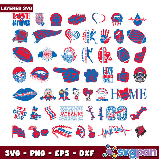 Jayhawks SVG Bundle 30+ Layered Designs