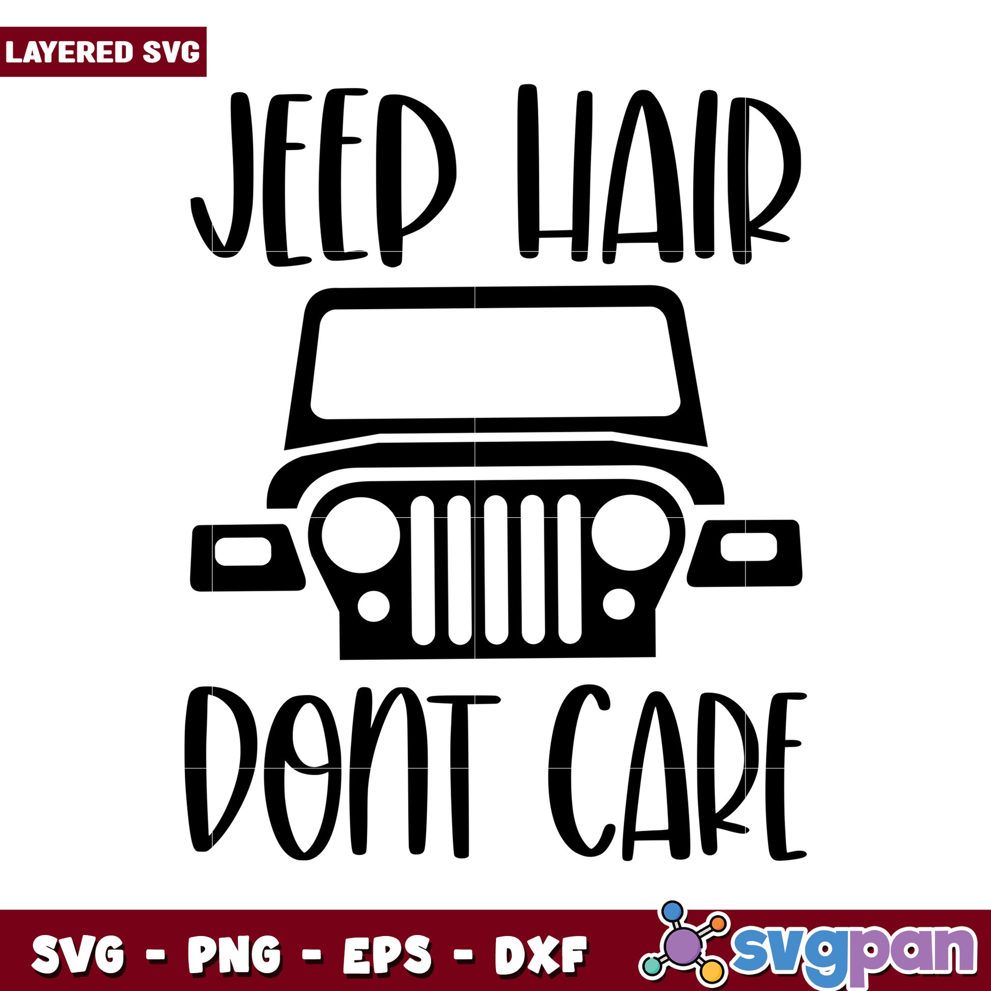 Jeep Hair Don’t Care SVG Design for Crafting Projects, Perfect for Jeep Lovers