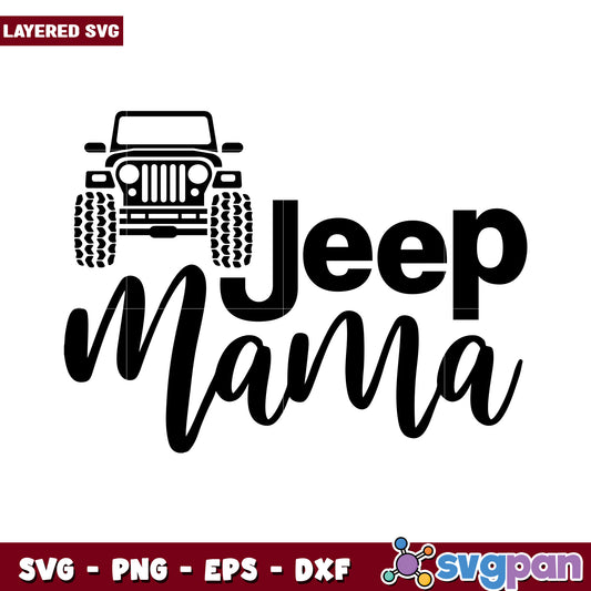 Jeep Mama SVG design for adventurous moms, perfect for crafting projects