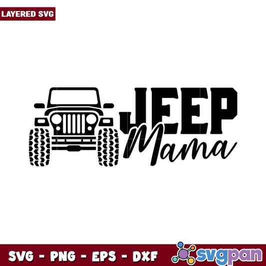 Jeep Mama SVG design for enthusiasts, perfect for crafting projects