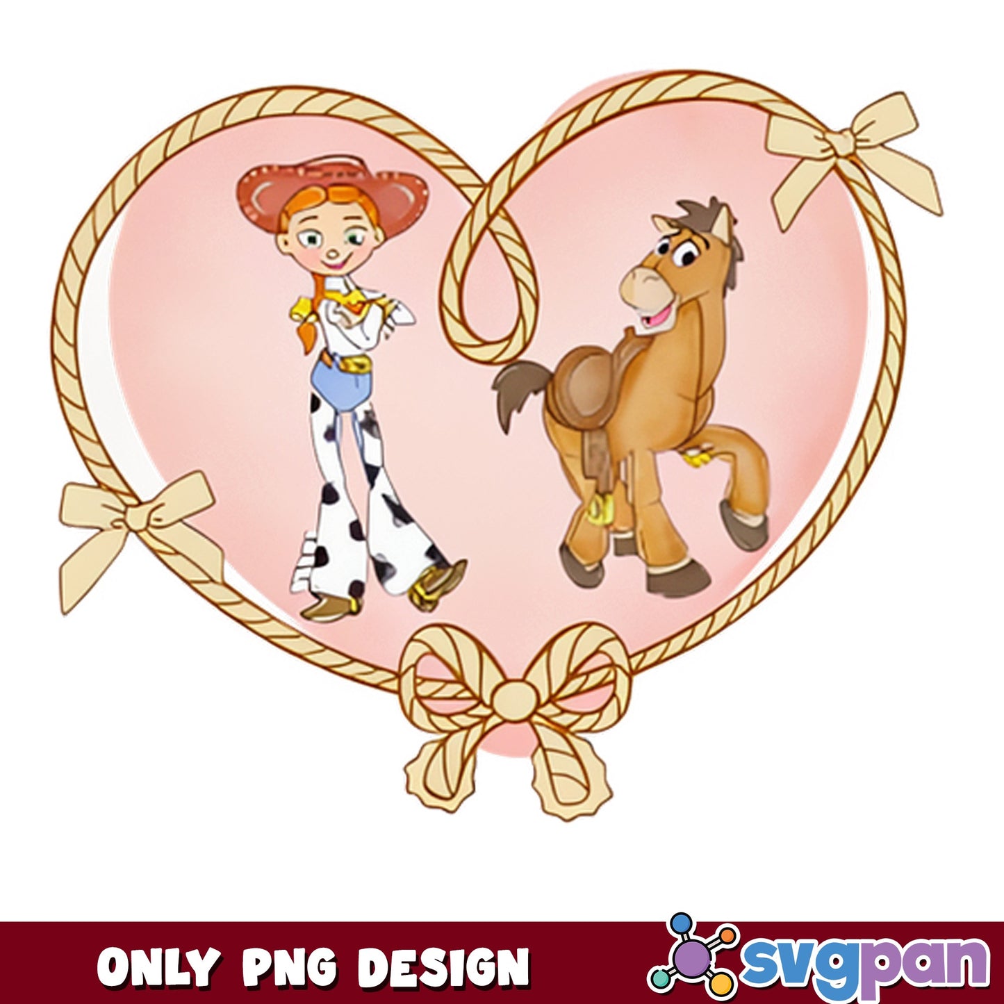 Jessie And Bullseye Toy Story PNG, Disney Valentine PNG, Toy Story PNG
