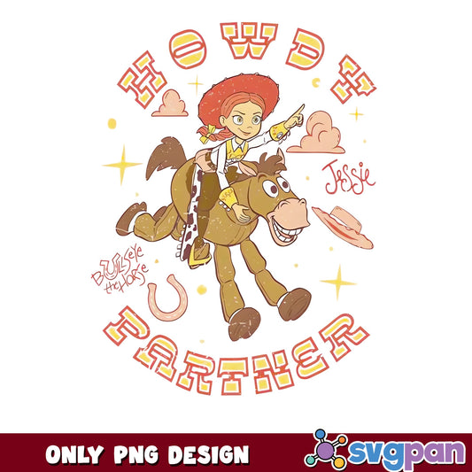 Jessie And Bullseye Toy Story PNG, Howdy Partner PNG, Disney PNG