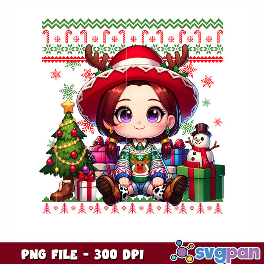 Jessie christmas png, christmas cartoons png, jessie png