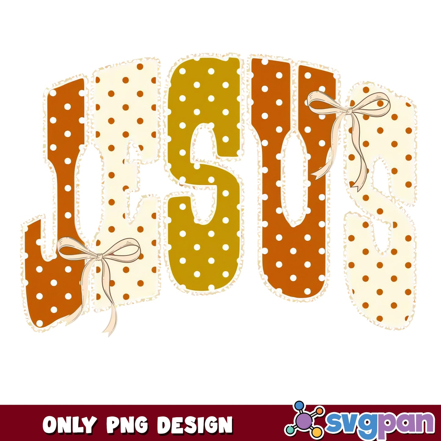 Jesus Polka Dot Bow PNG, Christian Faith PNG, Religious PNG