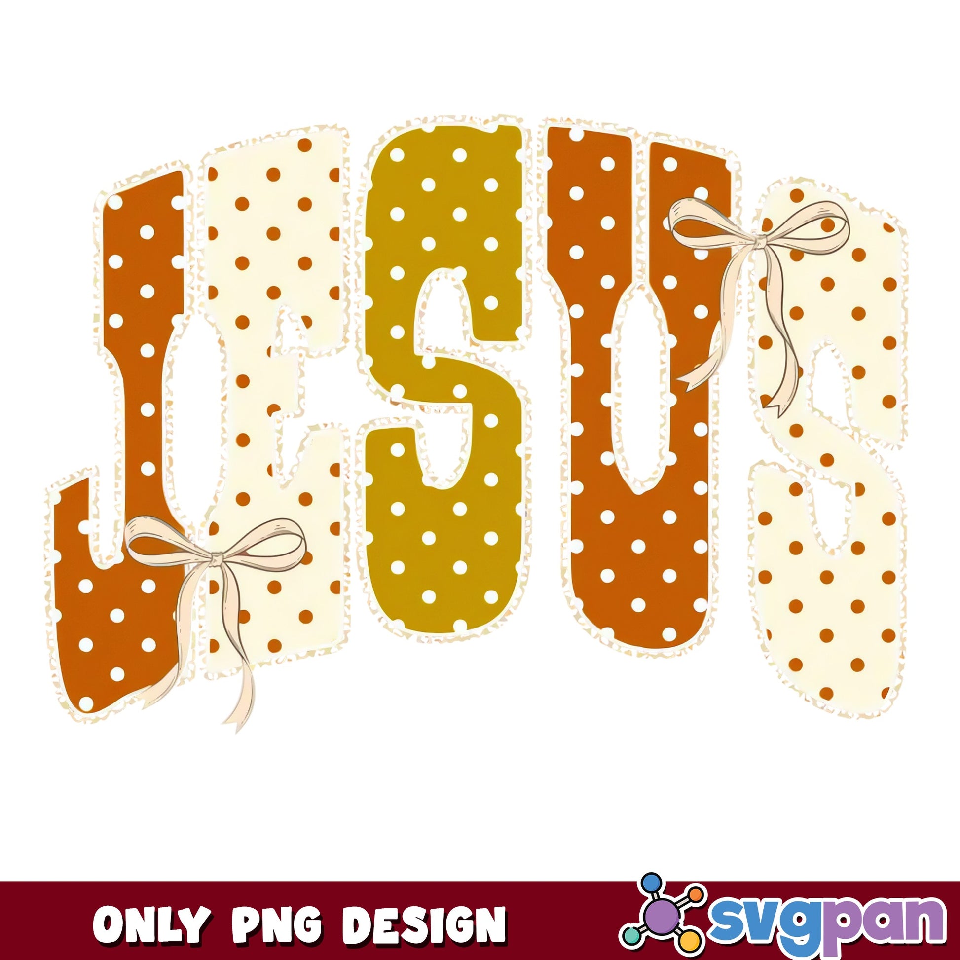 Jesus Polka Dot Bow PNG, Christian Faith PNG, Religious PNG