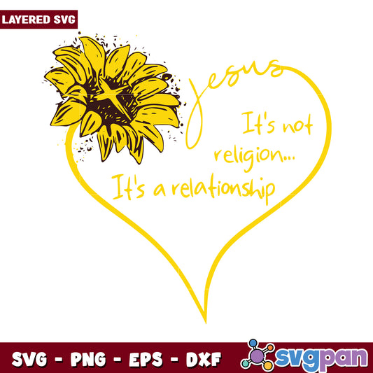 Jesus relationship design with sunflower, perfect for crafting projects