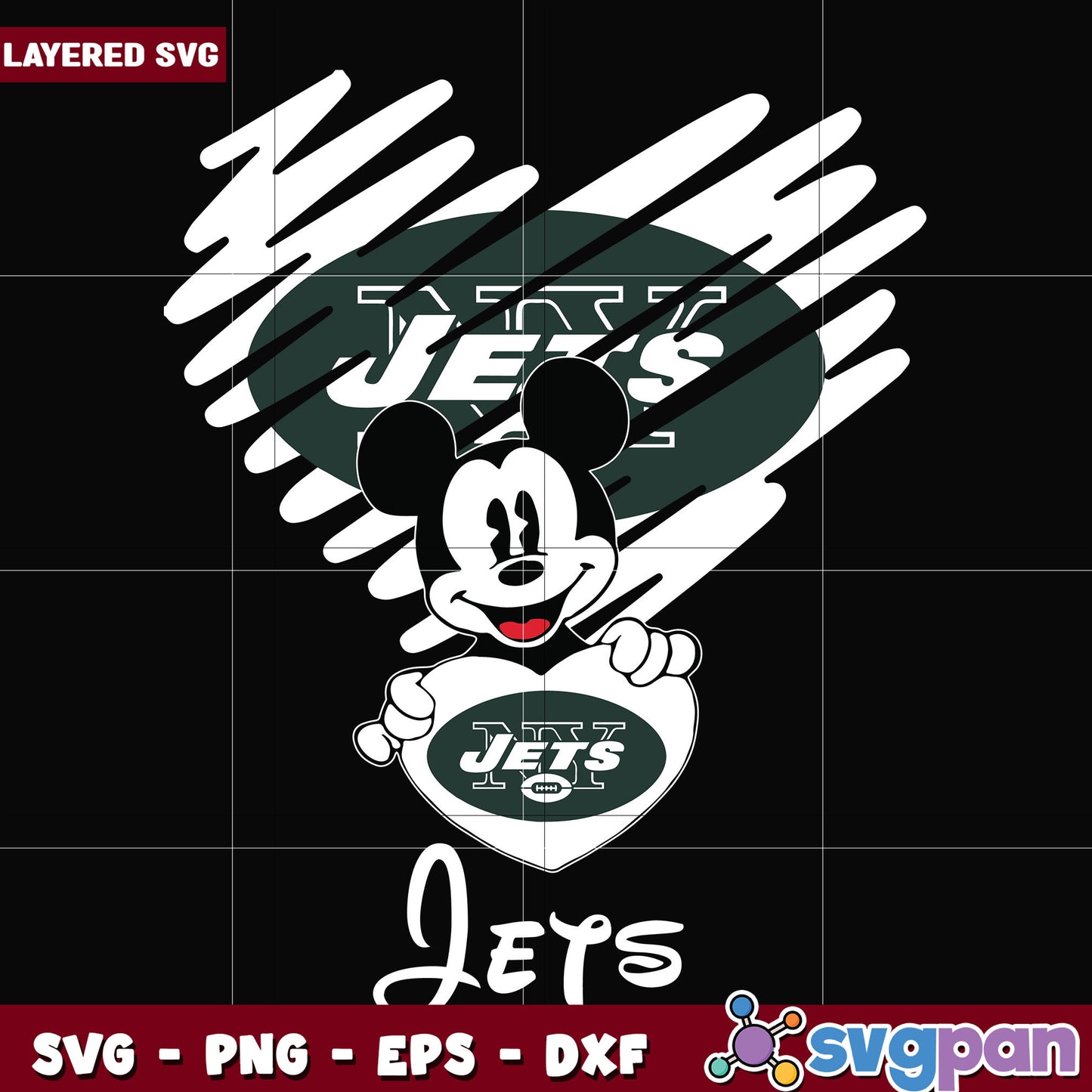 Jets heart mickey design svg, nfl schedule svg, nfl jets svg