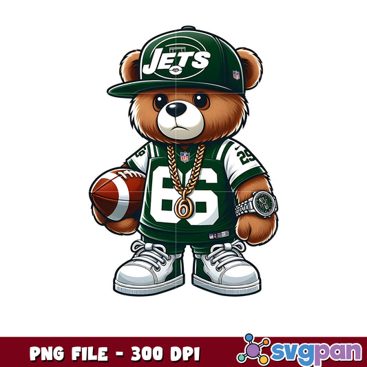 Jets thug life bear png, nfl jerseys​ png, american rugby png