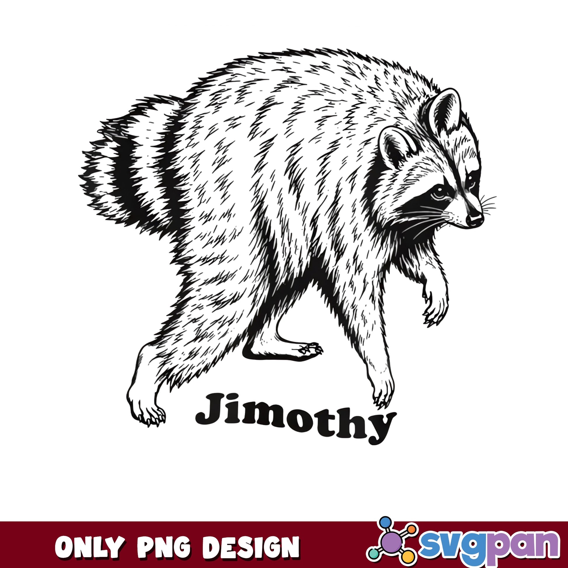 Jimothy Raccoon PNG, Funny Raccoon Design, Raccoon PNG