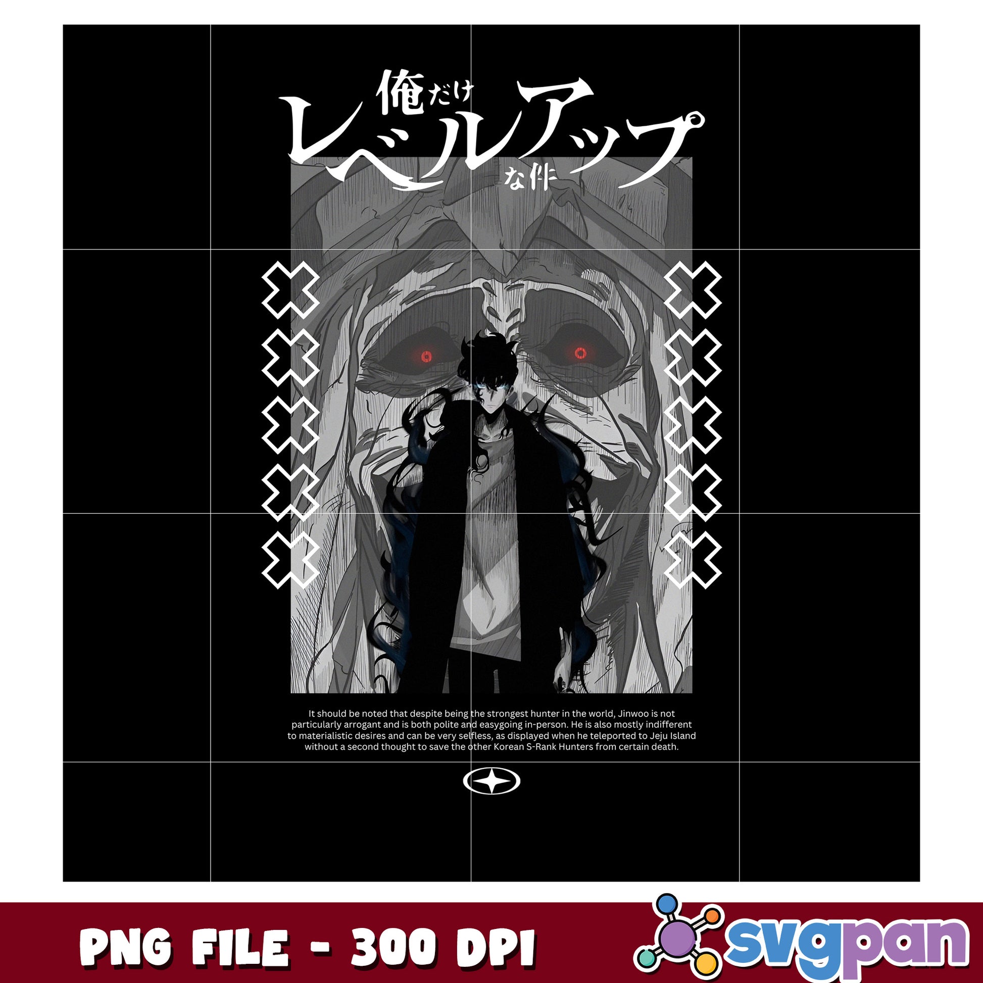 Jin woo and the statue design png, webtoon anime​​ png, anime 2025 png