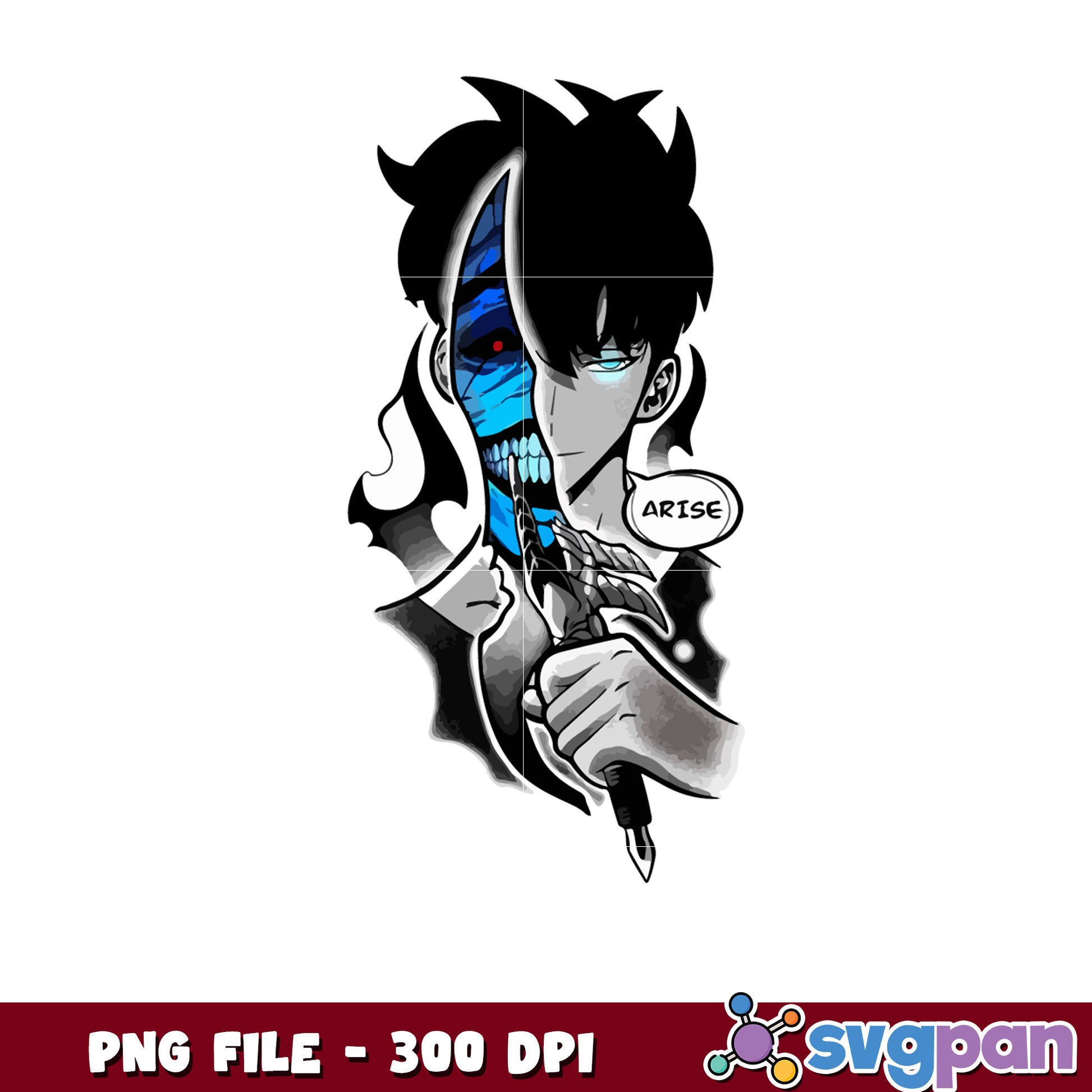 Jinwoo arise saying png, shadow monarch​​ png, solo leveling anime png