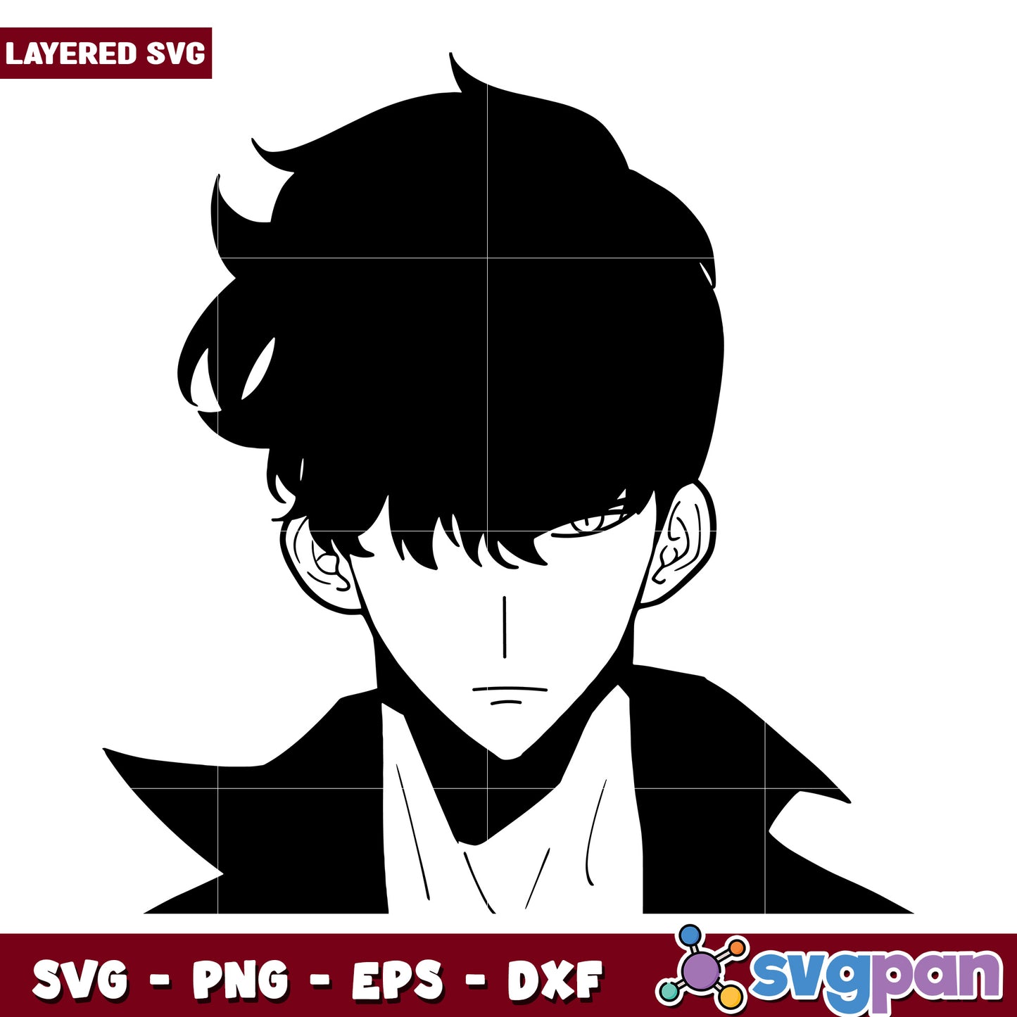 Jin woo black design svg, solo leveling svg, sung jin woo svg