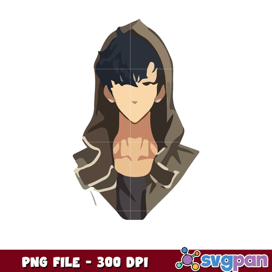 Jinwoo head png, jinwoo shadow monarch​ png, solo leveling game png