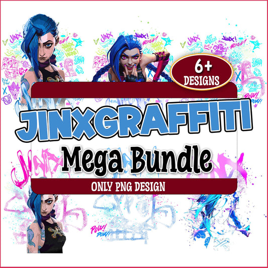 Jinx graffiti design PNG bundle