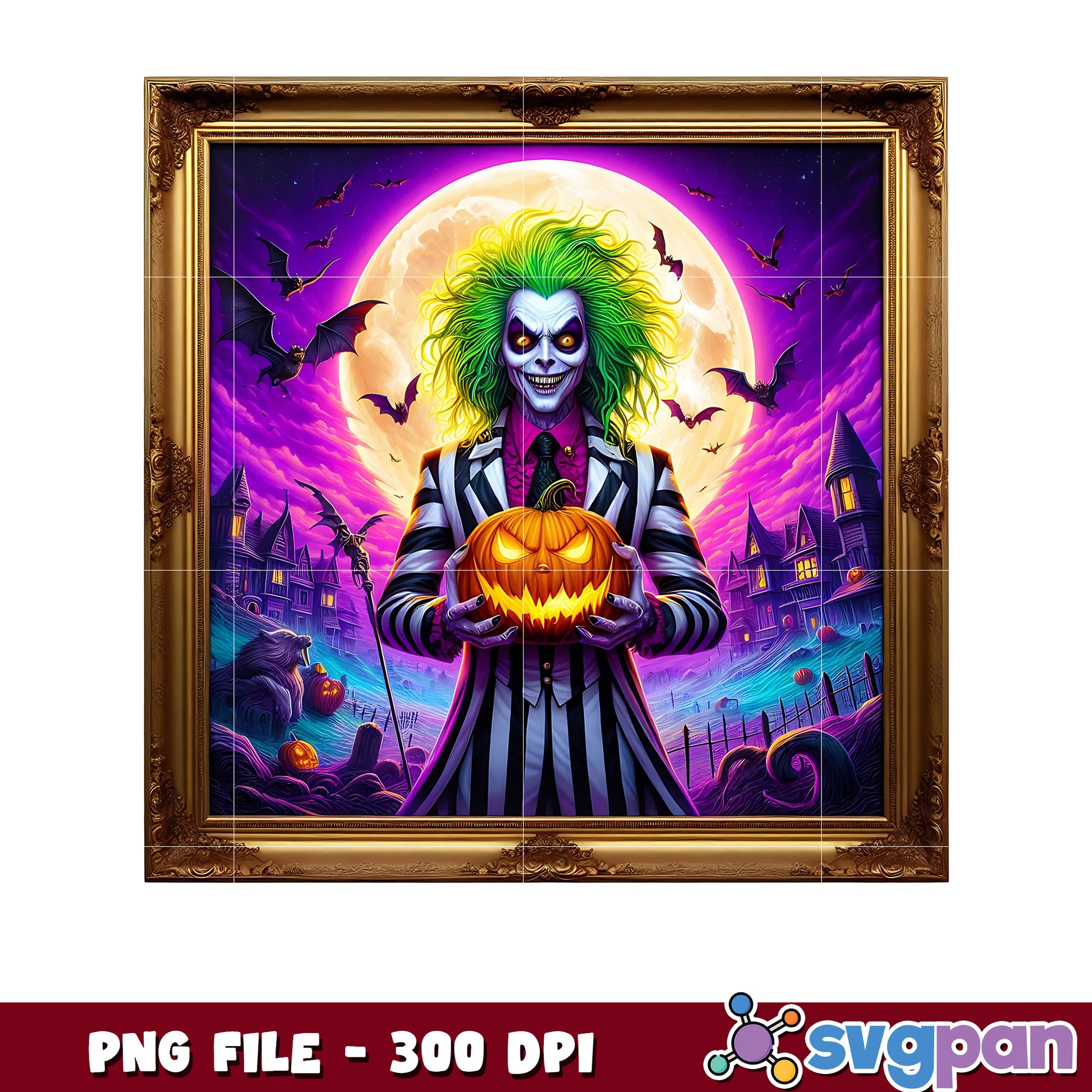 Joker halloween picture frame png, halloween vacation png, halloween toys png