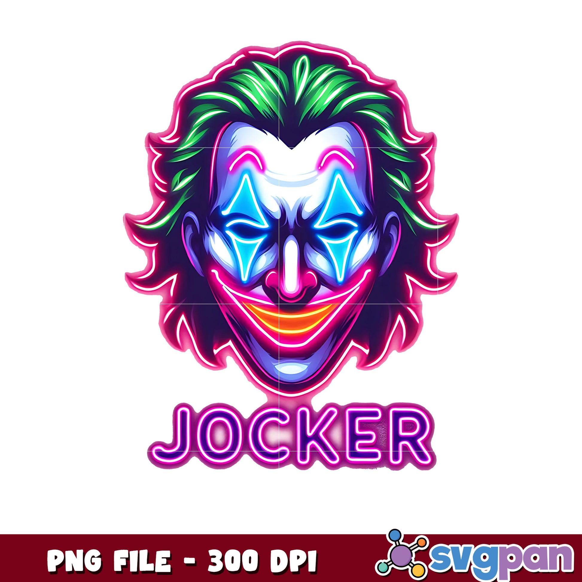Joker neon design png, halloween design png, halloween pumpkin​ ​​png