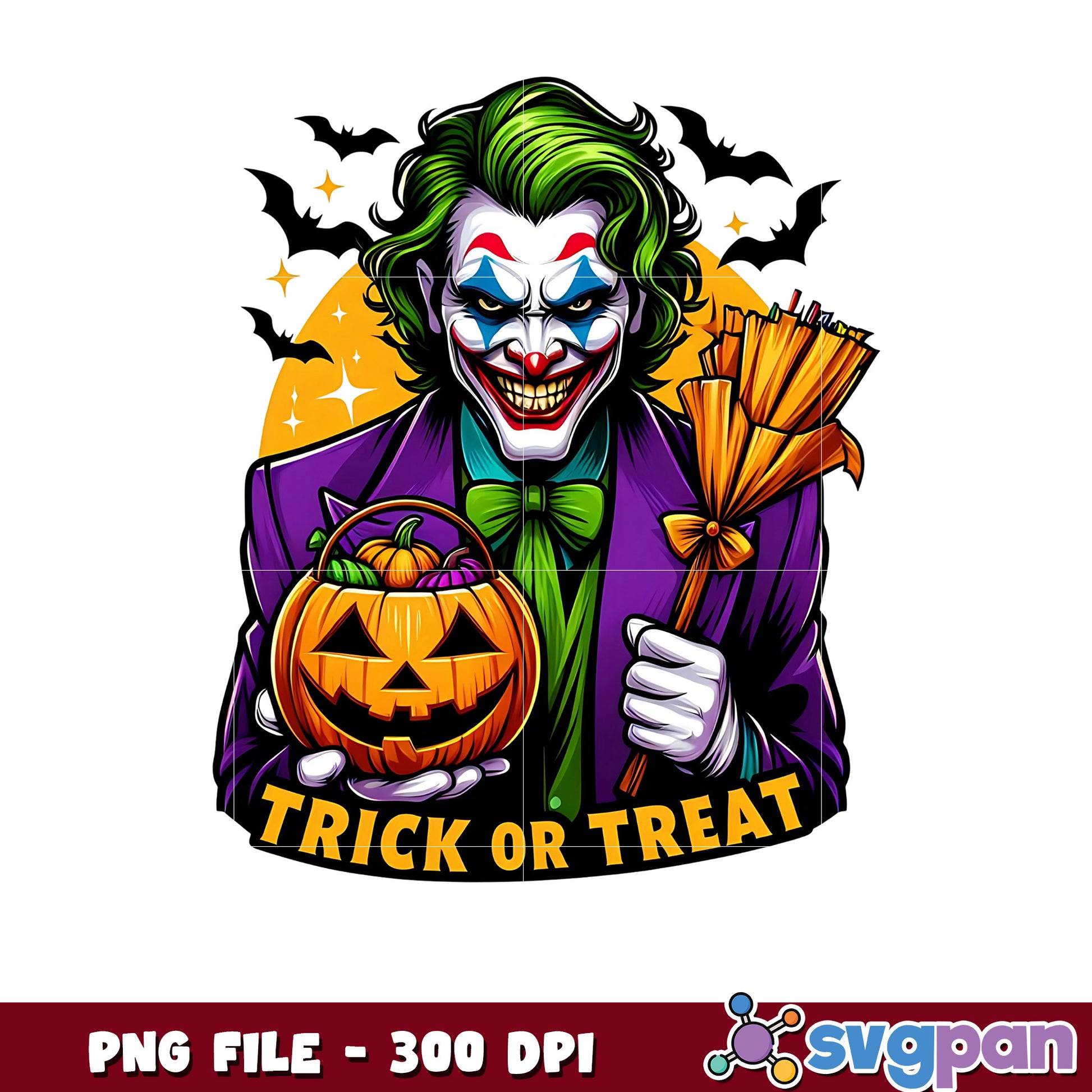 Joker trick or treat png, halloween art png, halloween killers png
