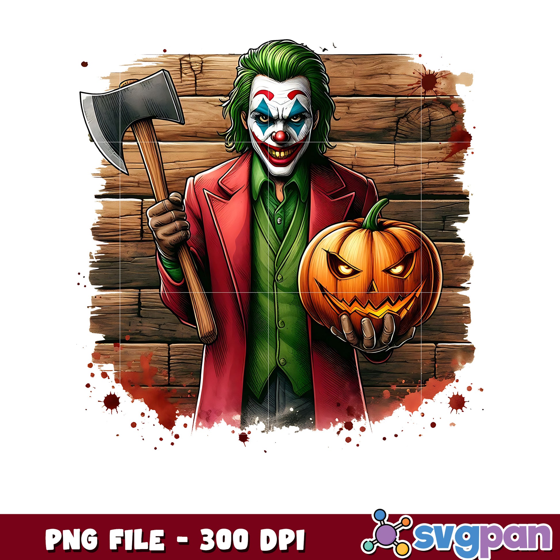 Joker with the axe and pumpkin png, trick or treat png, halloween holiday png