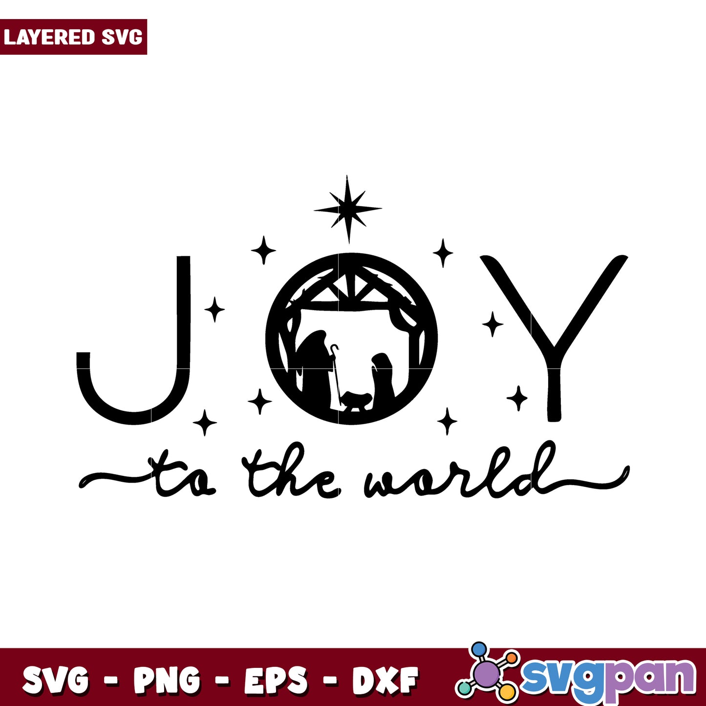 Joy to the World Christmas SVG Design, perfect for holiday crafting