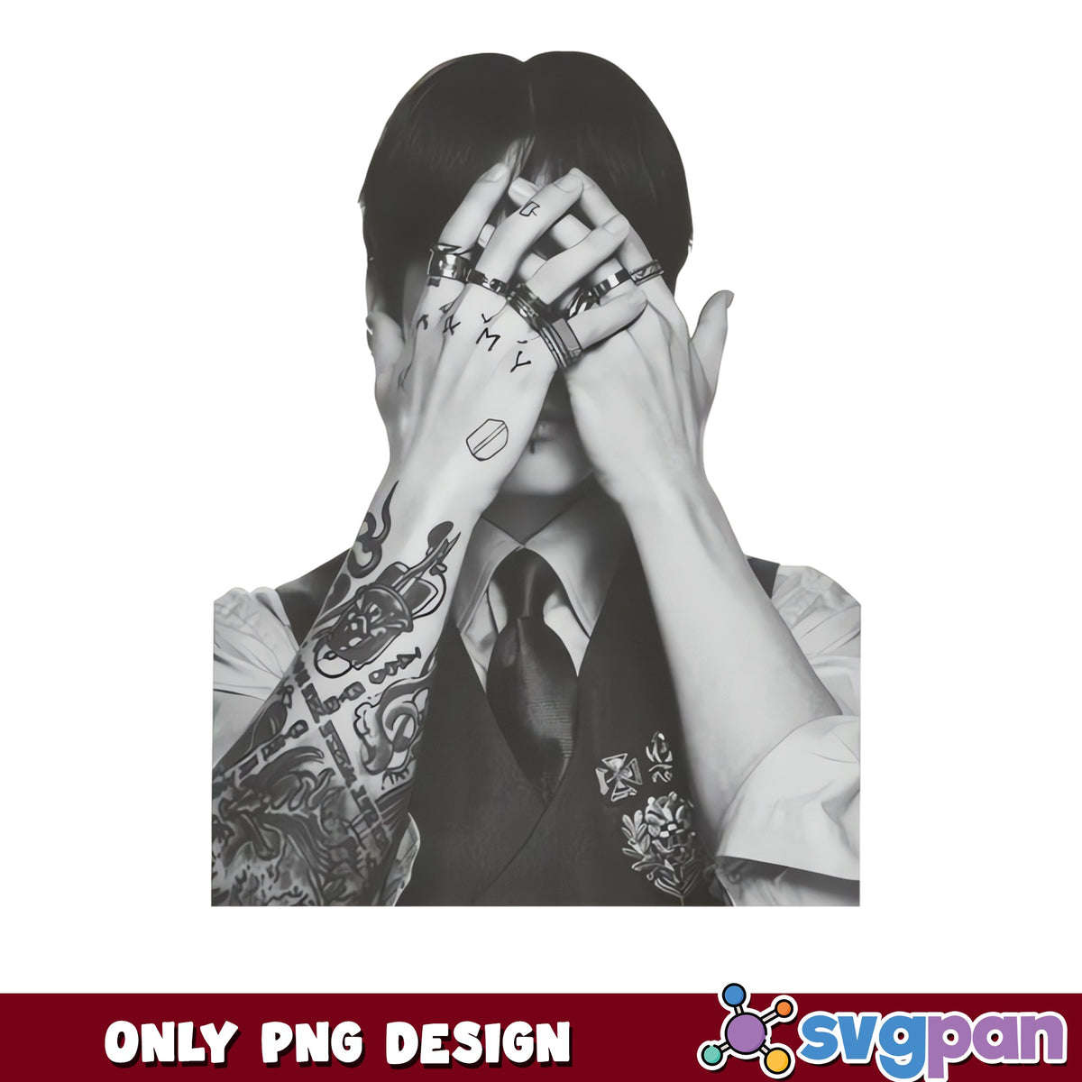 Jungkook Tattoo Hands PNG, BTS Kpop Fan Art PNG, Kpop PNG