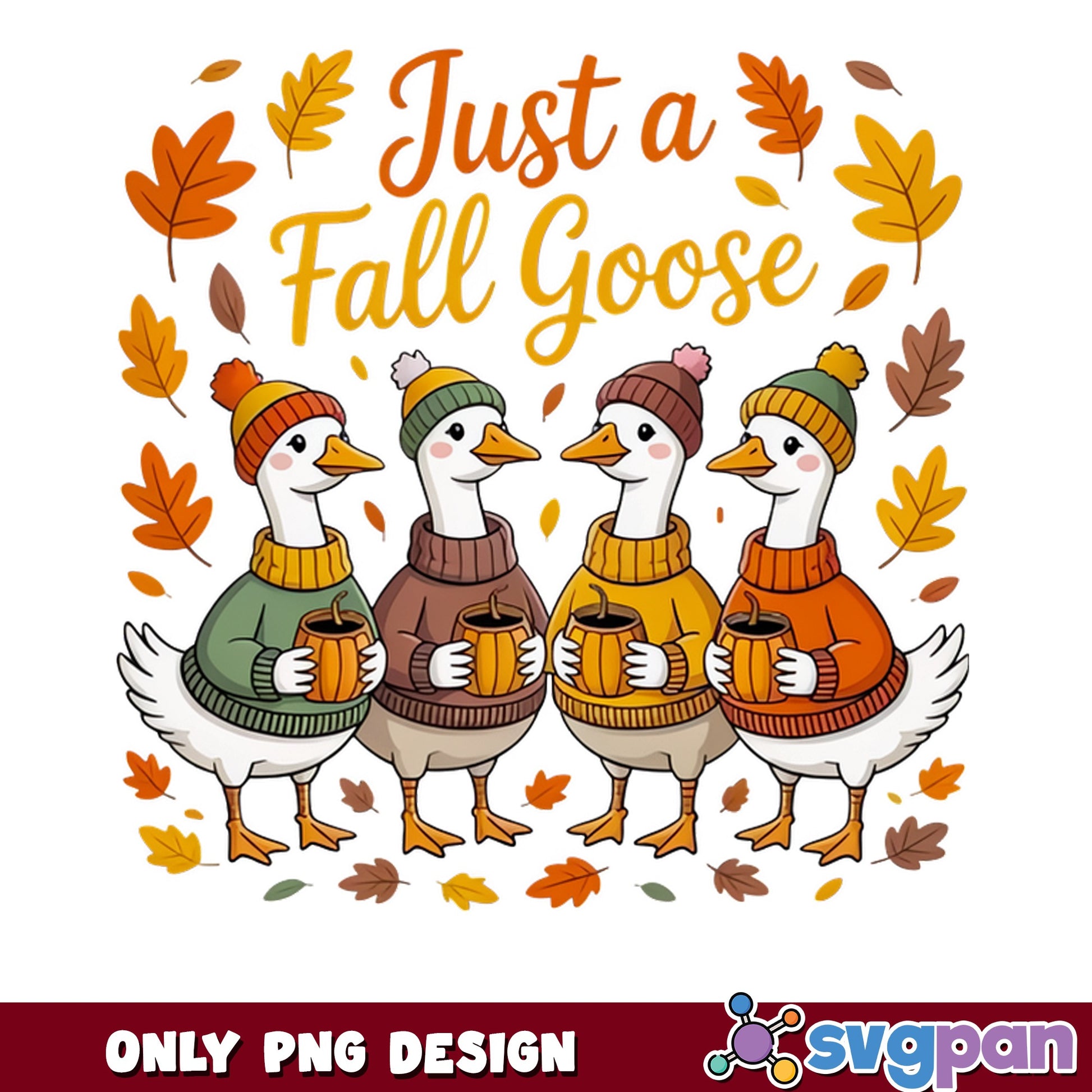 Just A Fall Goose PNG, Autumn Goose Sweater PNG, Fall PNG