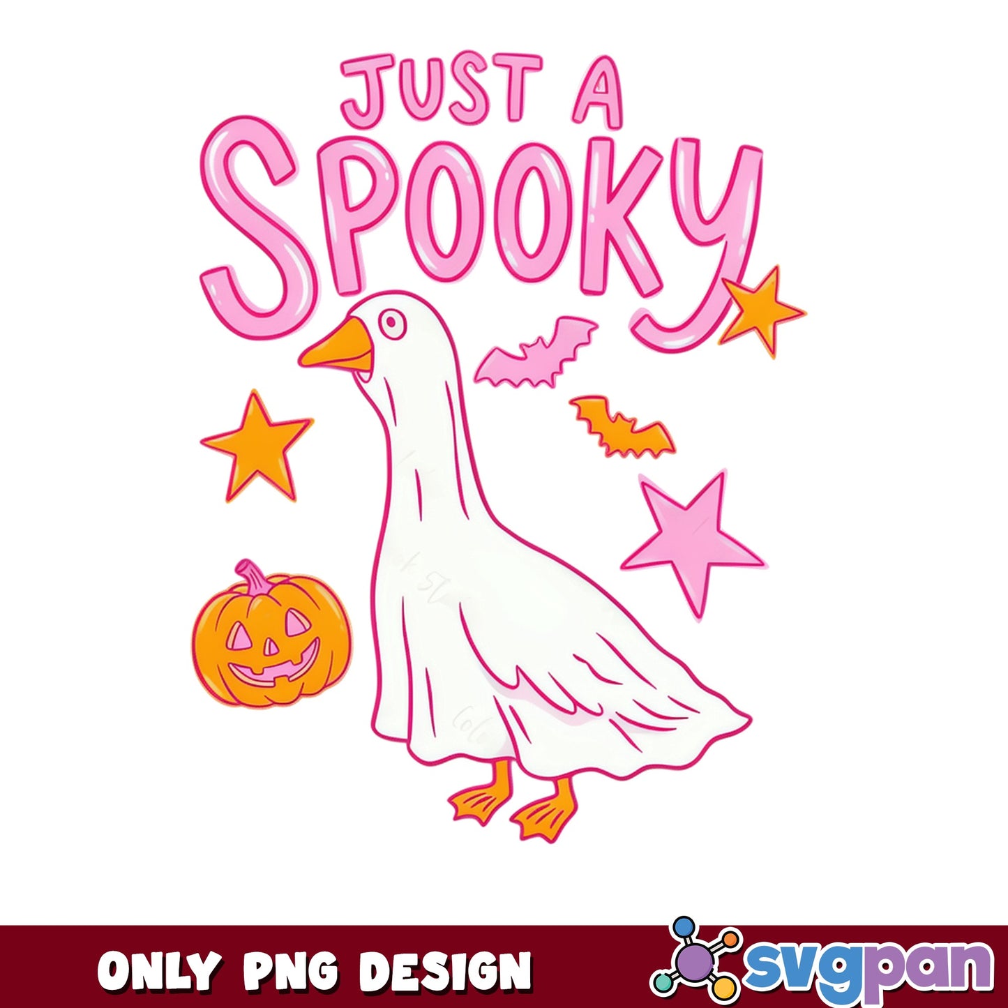 Just A Spooky Goose Ghost PNG, Halloween PNG, Funny Duck PNG