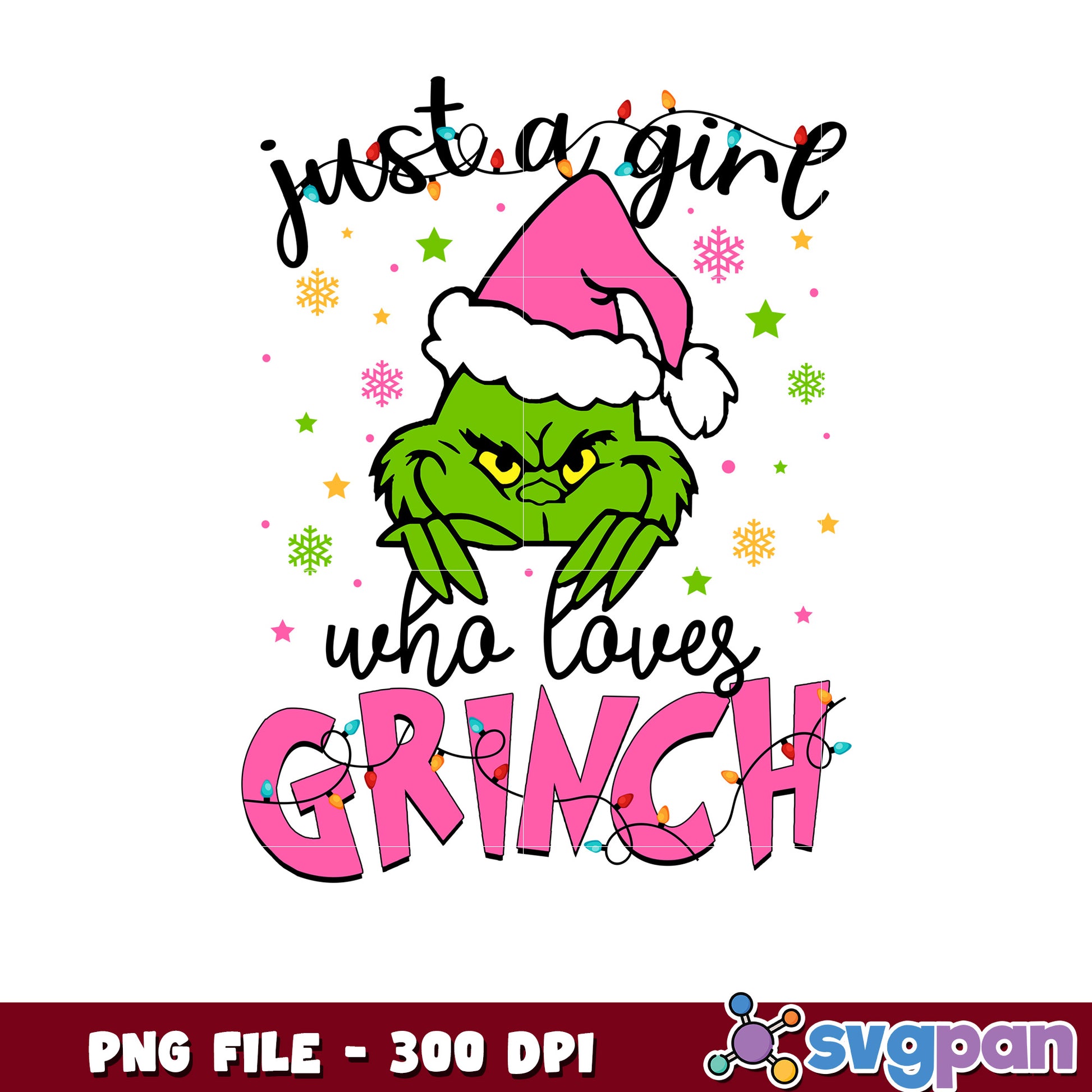 Just a girl who love grinch png, grinch pajamas​​ png, grinch tree​ png