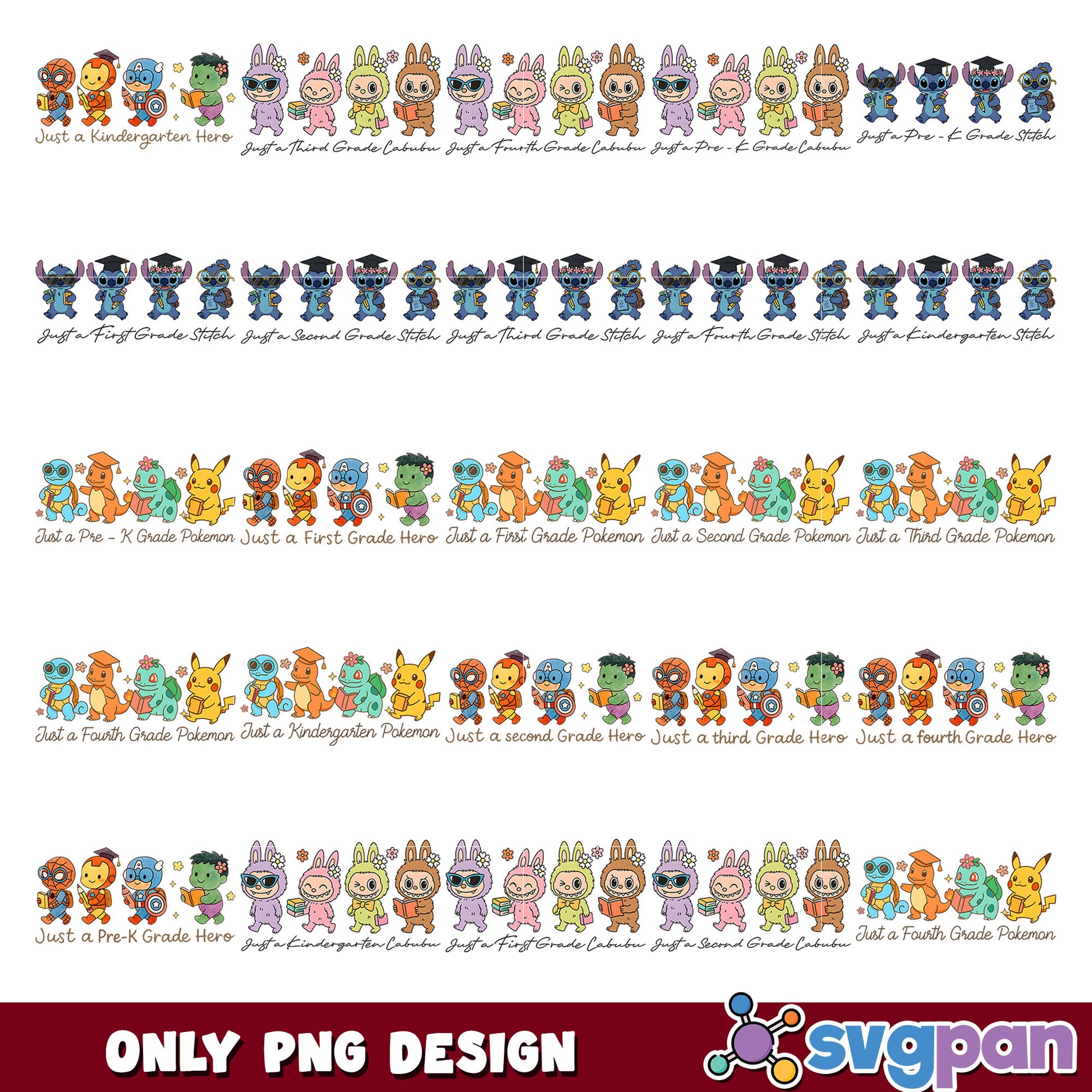 Just a grade combined set png bundle