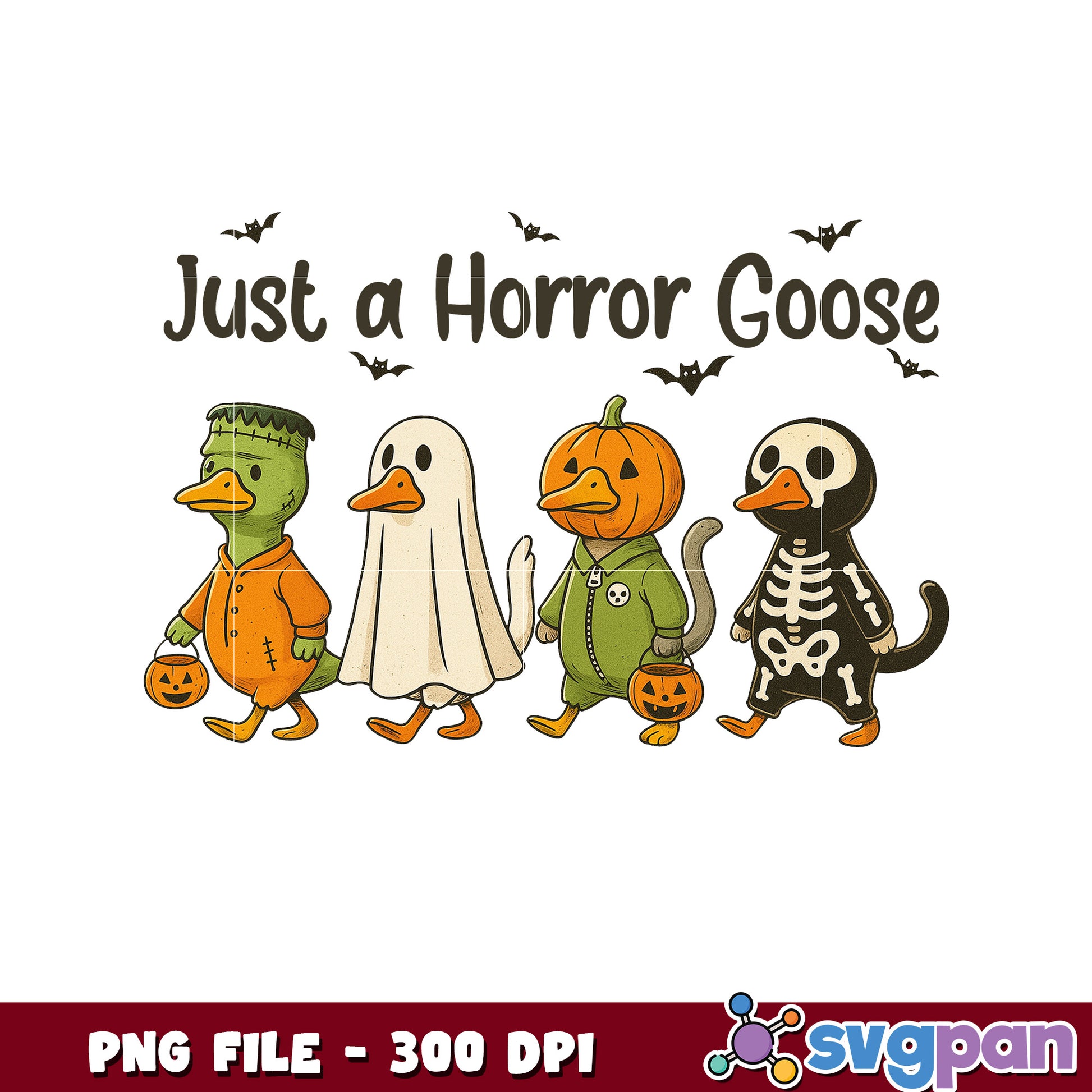 Just a horror goose png, trick or treat png, halloween cartoon ​png