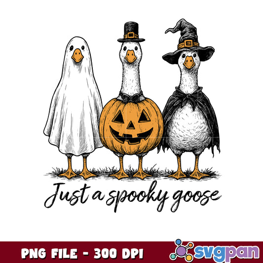 Just a spooky goose png, trick or treat png, halloween cartoon ​png