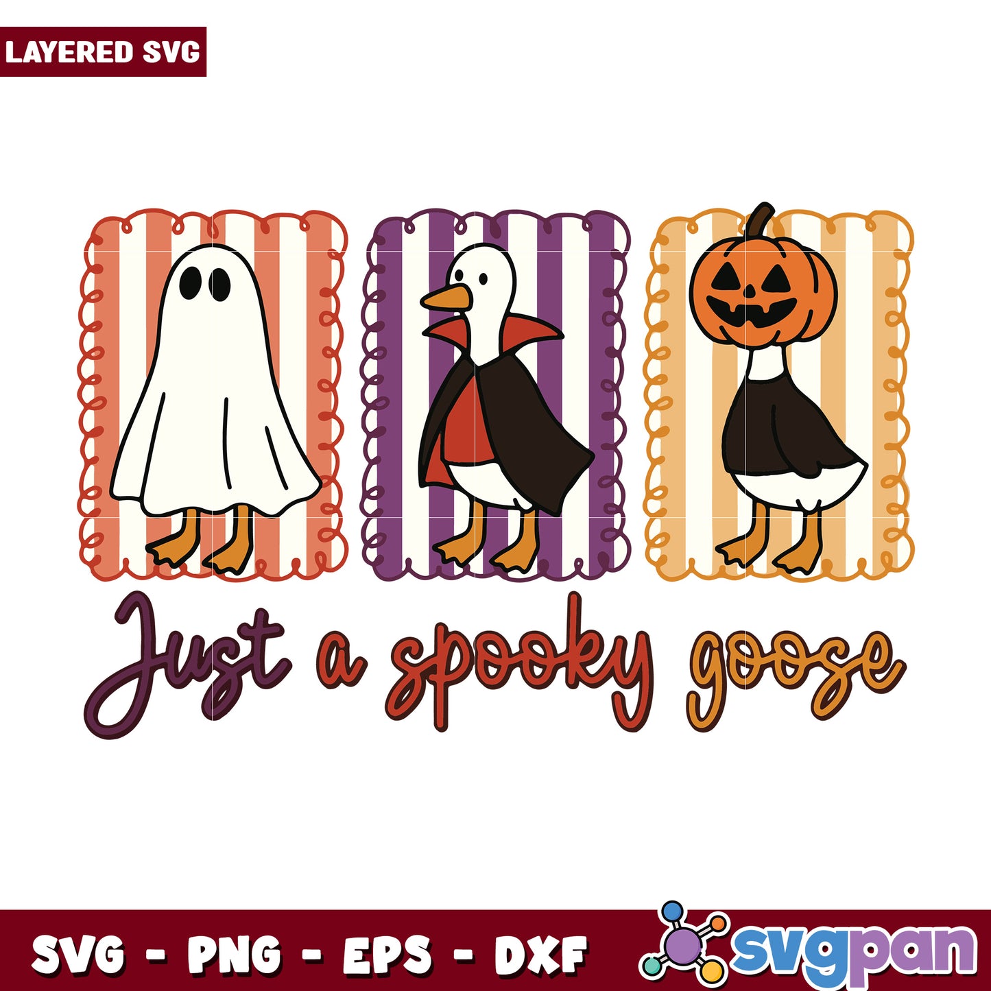 Just a spooky goose svg, spooky season svg, halloween vacation svg