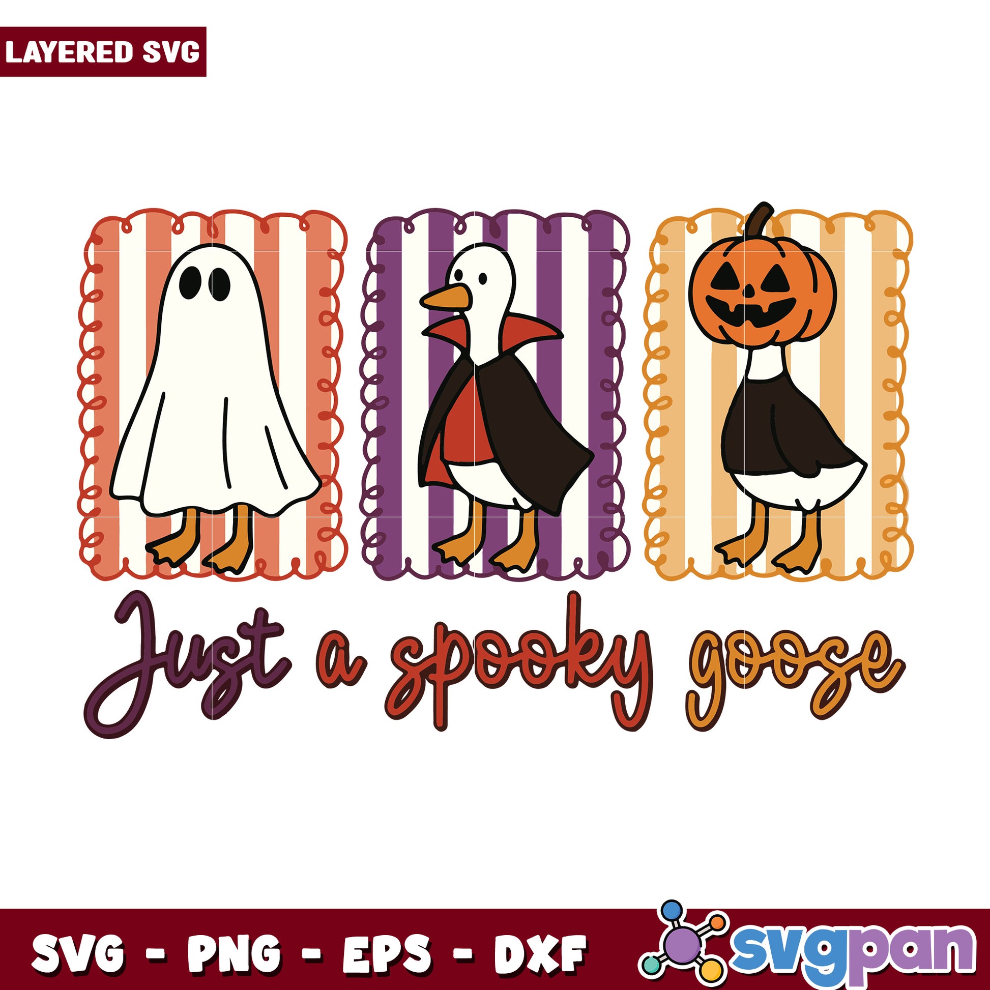 Just a spooky goose svg, spooky season svg, halloween vacation svg