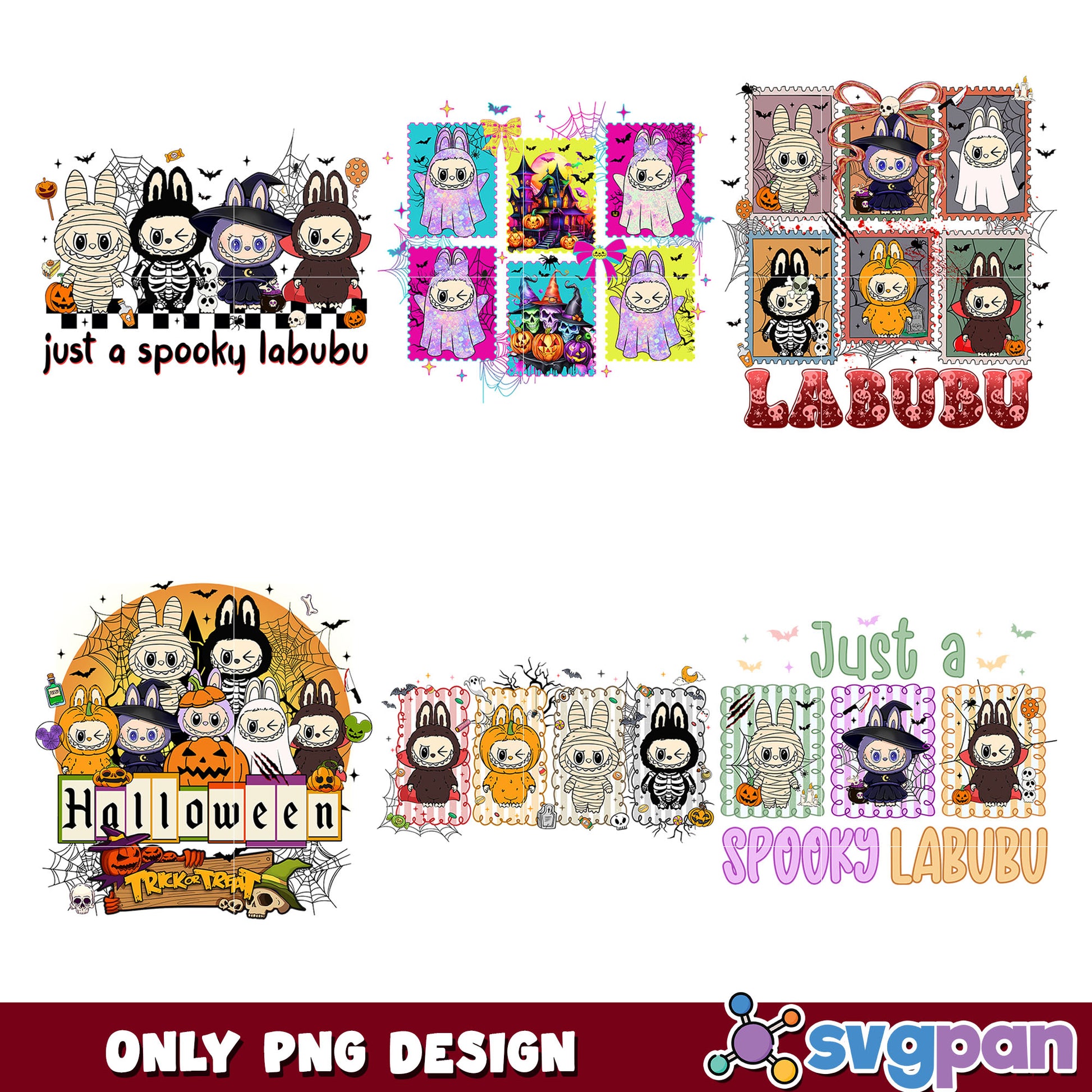 Just a spooky labubu png bundle