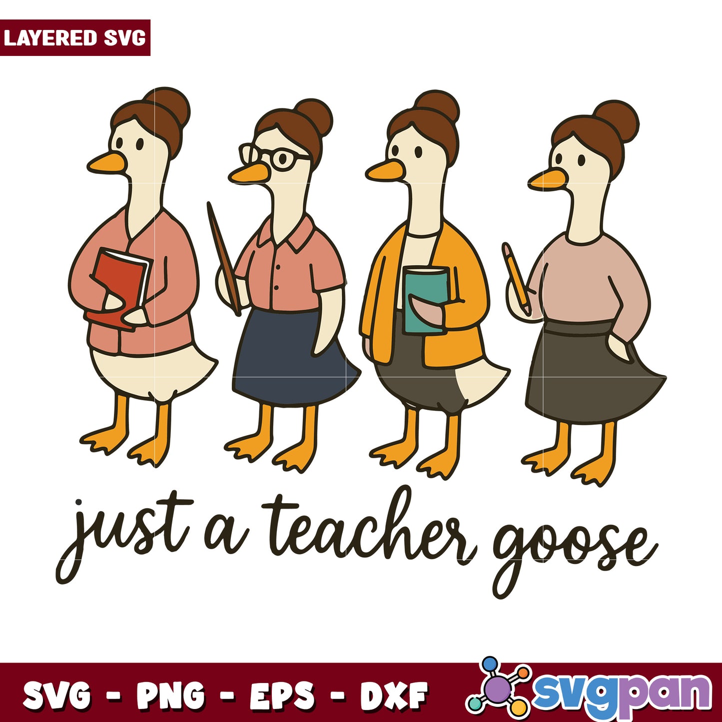 Just a teacher goose svg, spooky season svg, halloween vacation svg