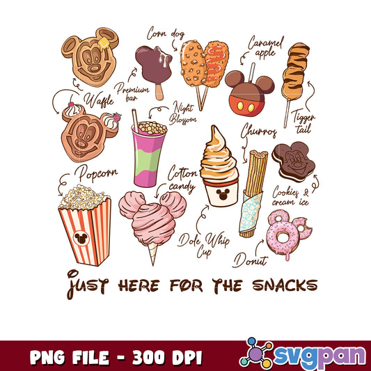 Just here for the snacks png, merry christmas​ png, holiday png