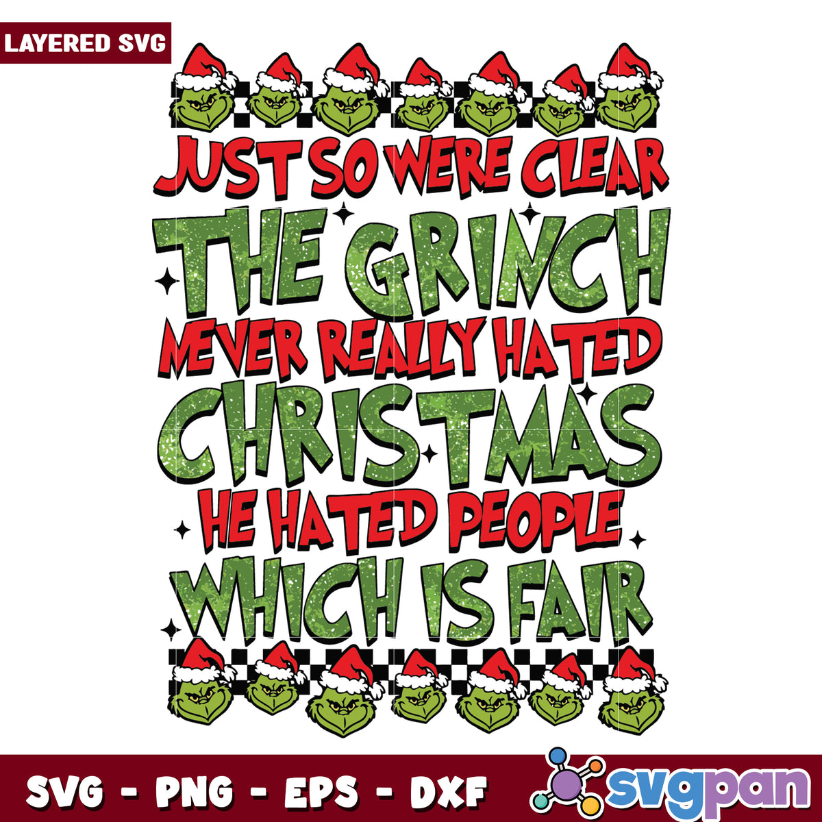 Just so we're clear svg, grinch cartoon svg, christmas svg