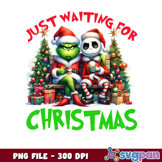 Just waiting for christmas png, grinch​ png, merry christmas png