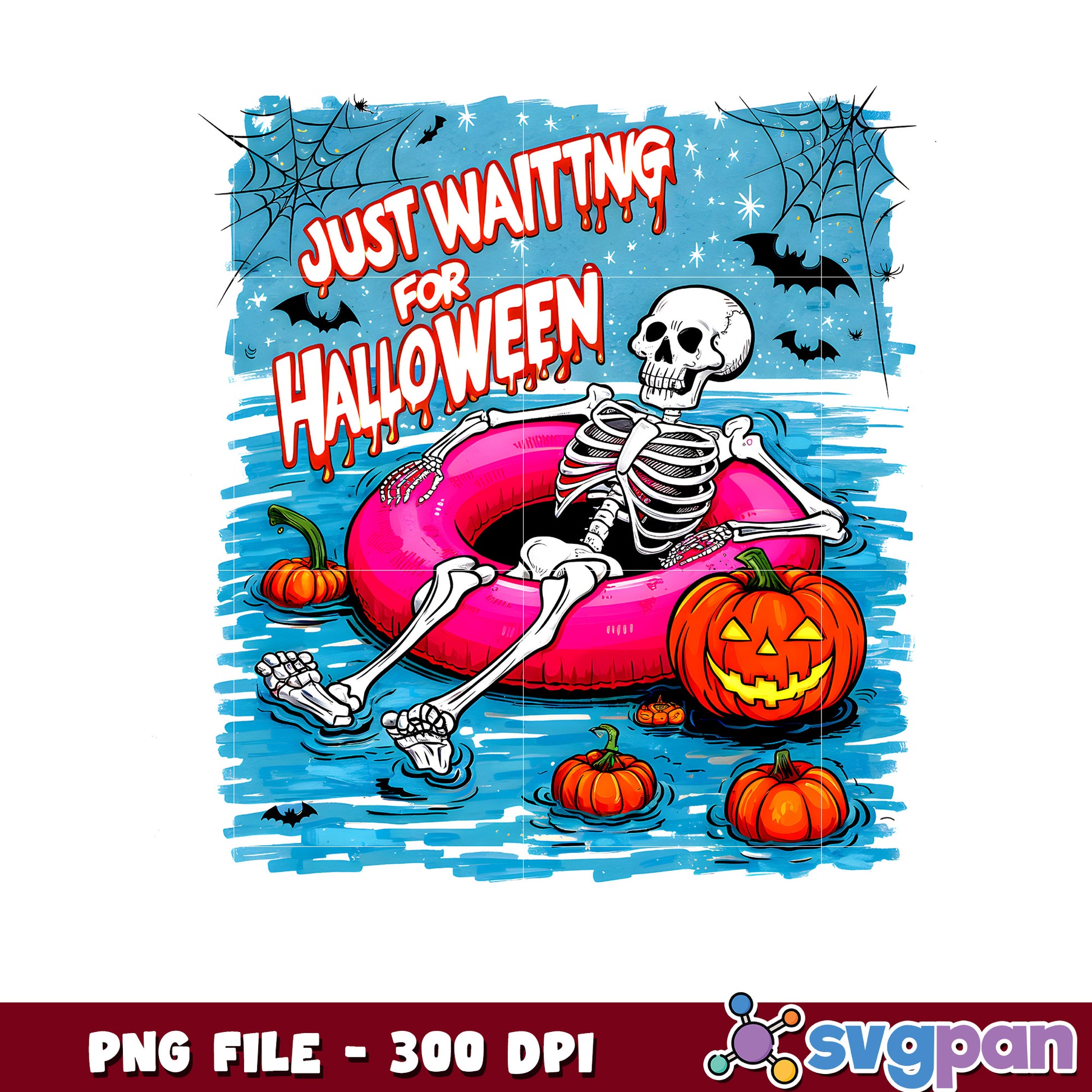Just waiting for halloween design png, trick or treat png, halloween cartoon ​png