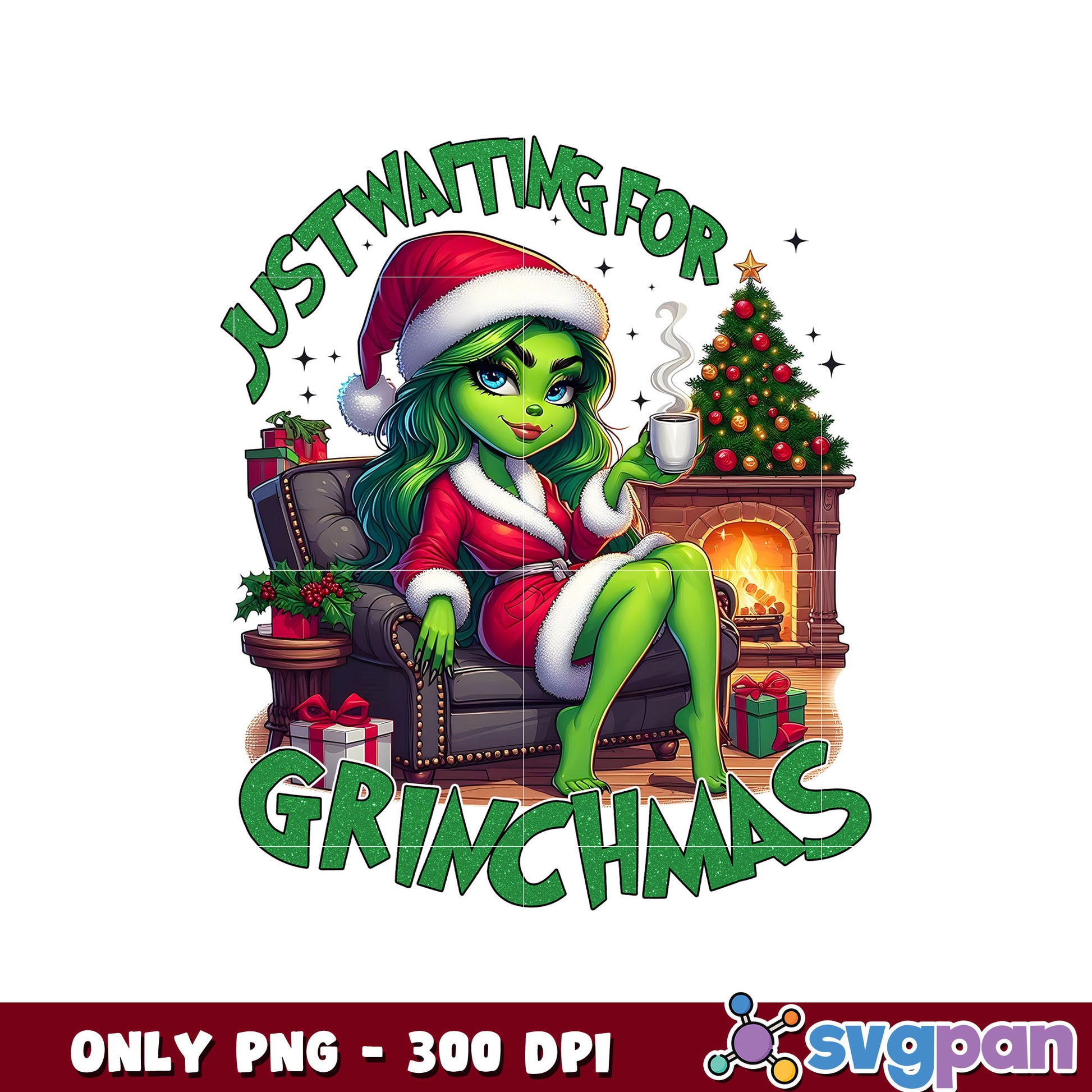 Jus waiting for grinchmas coffee png