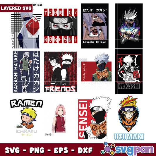 Kakashi Hatake SVG Bundle Naruto Designs