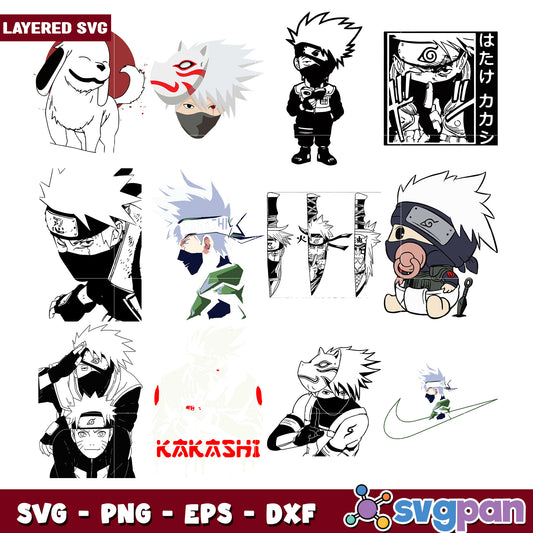 Kakashi SVG Bundle Layered Designs