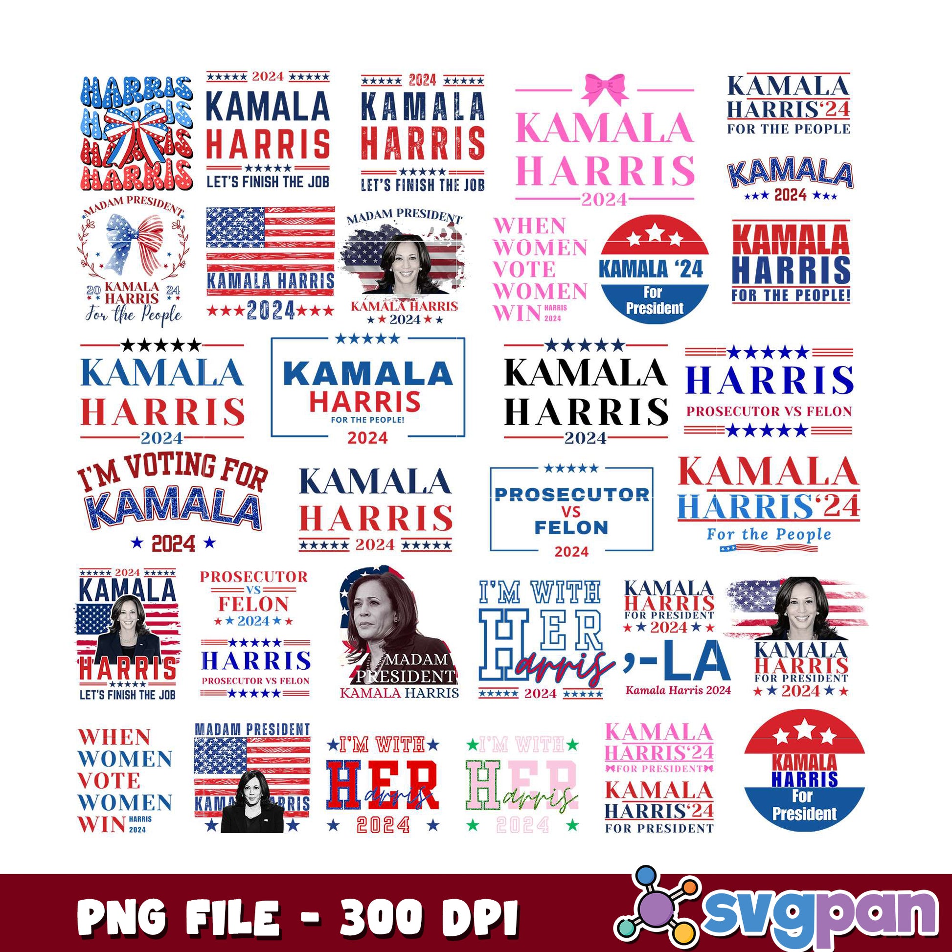 Kamala Harris 2024 PNG Bundle