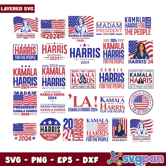 Kamala Harris 2024 Political Campaign SVG Bundle
