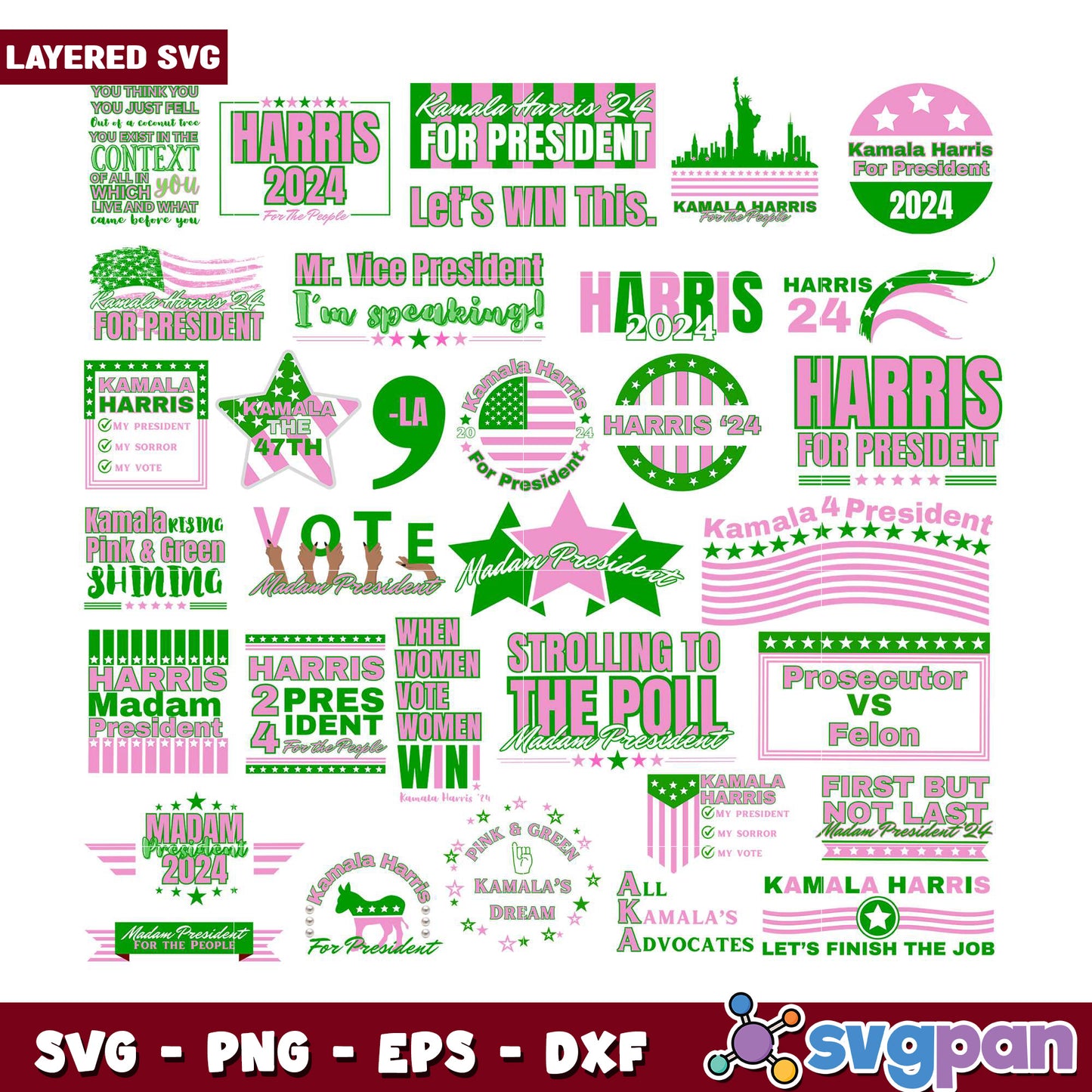 Kamala Harris SVG Bundle 2024 Campaign Graphics