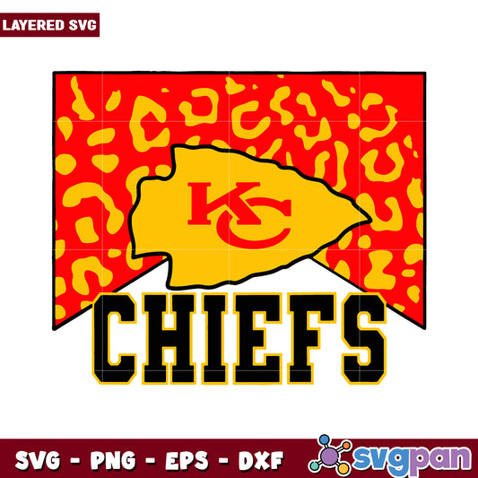 Kansas City Chiefs Layered SVG Design, Perfect for Crafts and Sports Fans