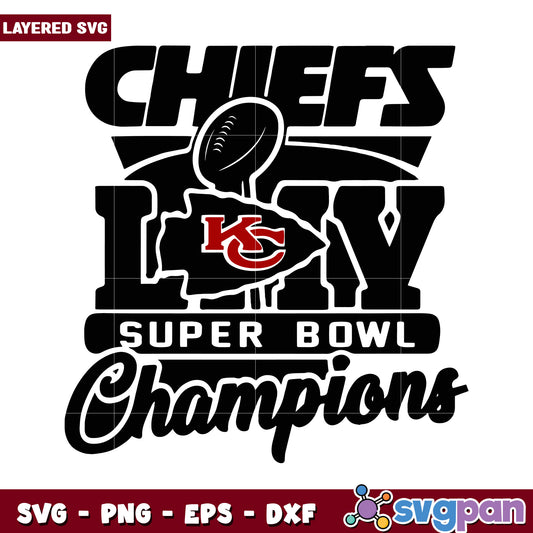 Kansas City Chiefs Super Bowl Champions SVG Design, Layered Format for Crafts