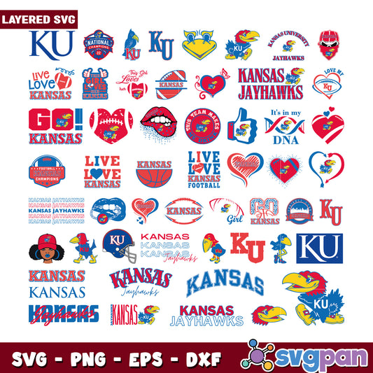 Kansas Jayhawks SVG Bundle 25+ Designs