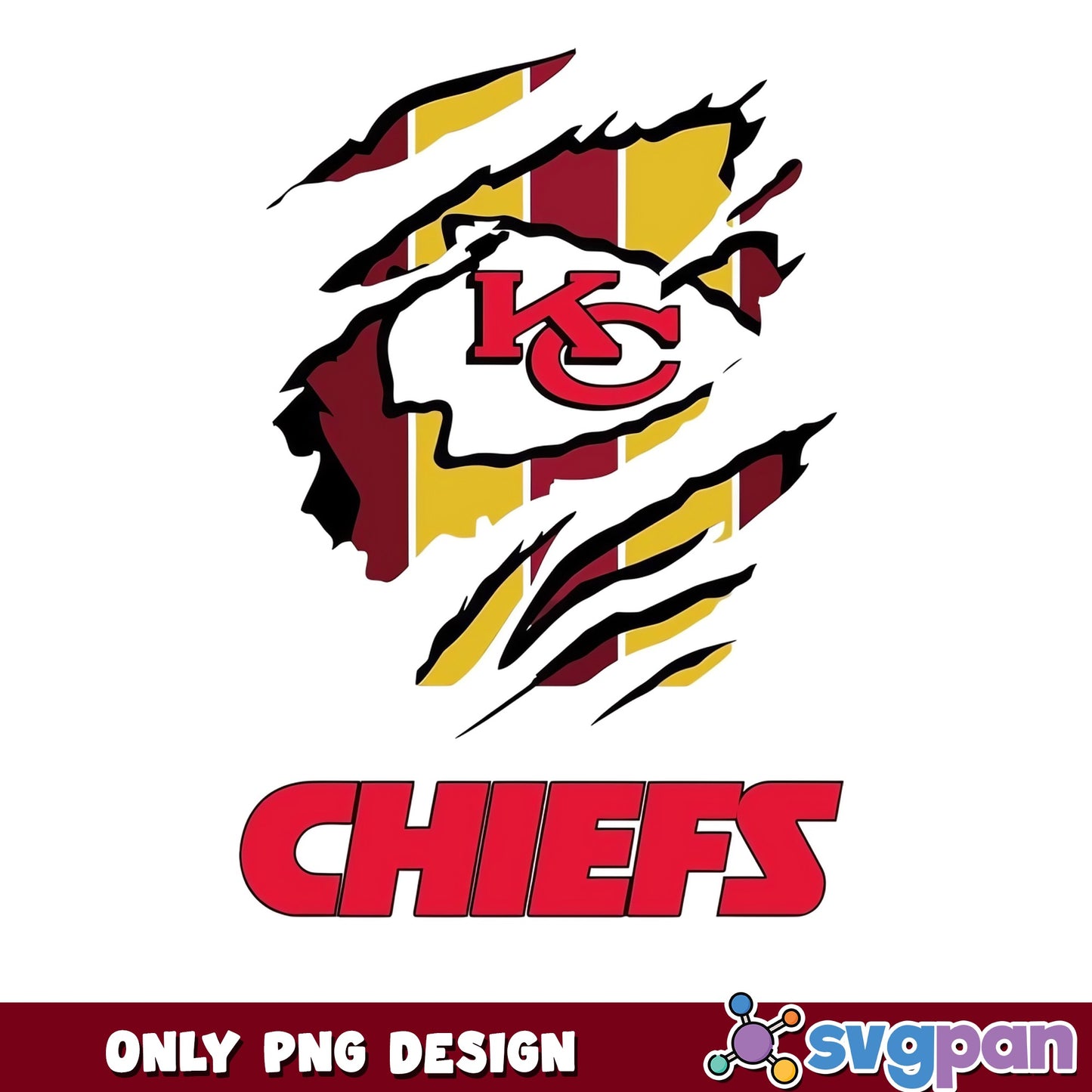 Kansas City Chiefs Ripped Claw PNG, KC Chiefs PNG, NFL PNG