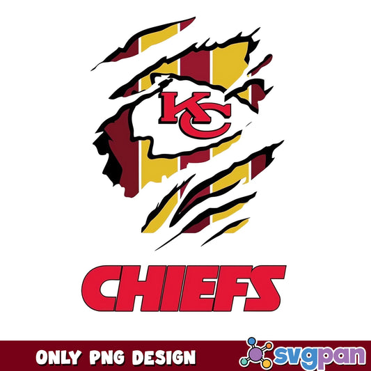 Kansas City Chiefs Ripped Claw PNG, KC Chiefs PNG, NFL PNG