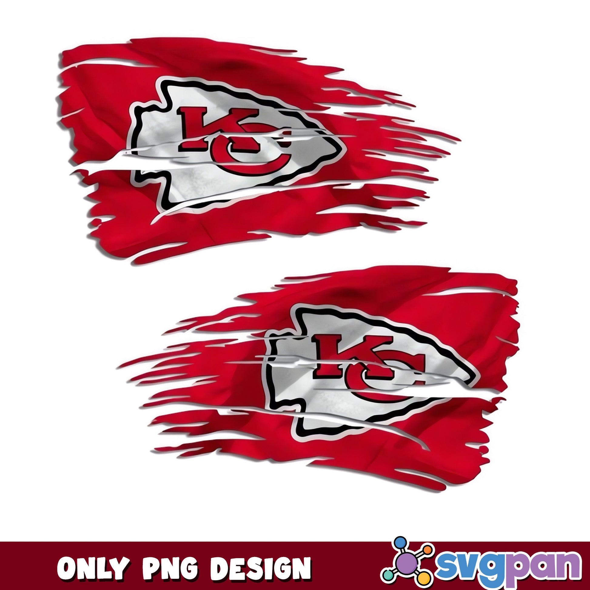 Kansas City Chiefs Ripped Flag PNG, KC Chiefs PNG, NFL PNG